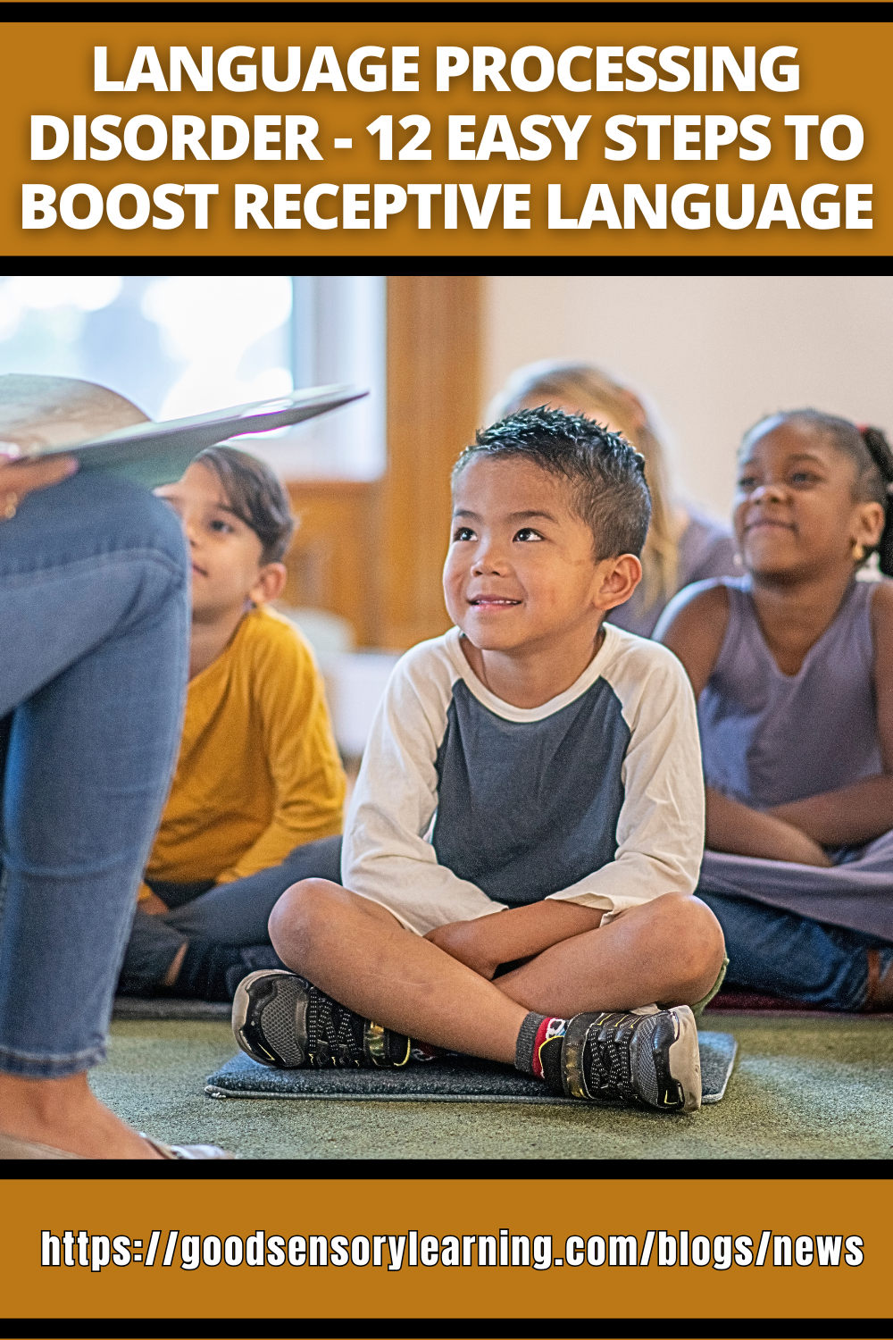 Children listening attentively during a lesson supporting receptive language and language processing skills