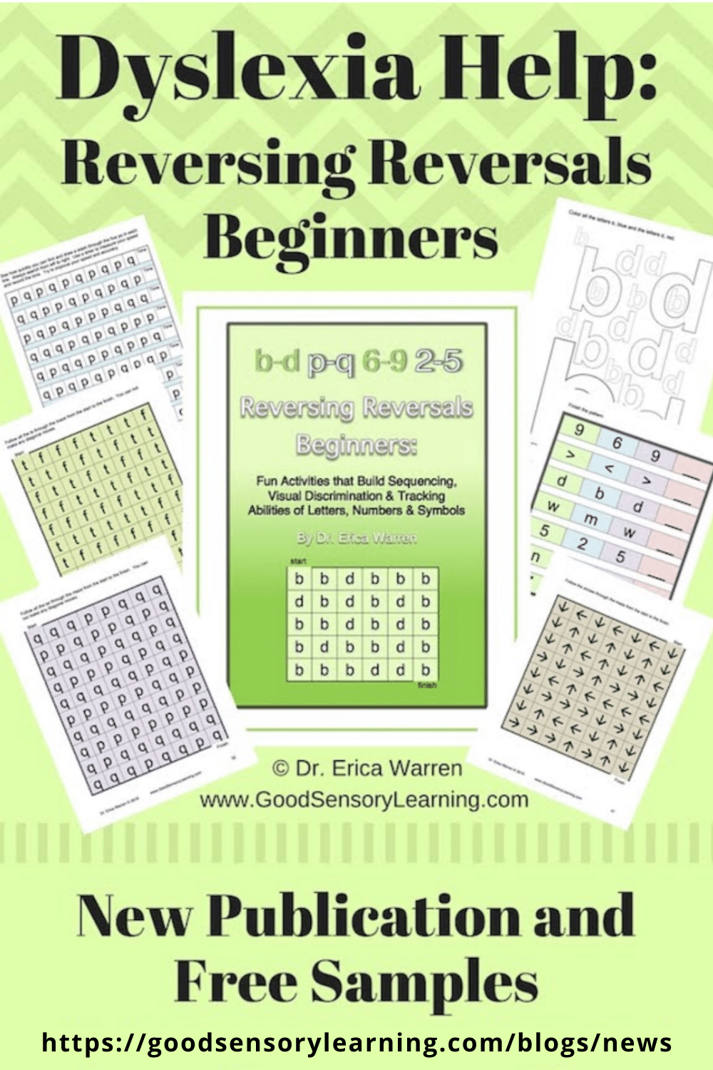 Dyslexia help infographic featuring Reversing Reversals Beginners with visual discrimination activities to reduce letter and number reversals.