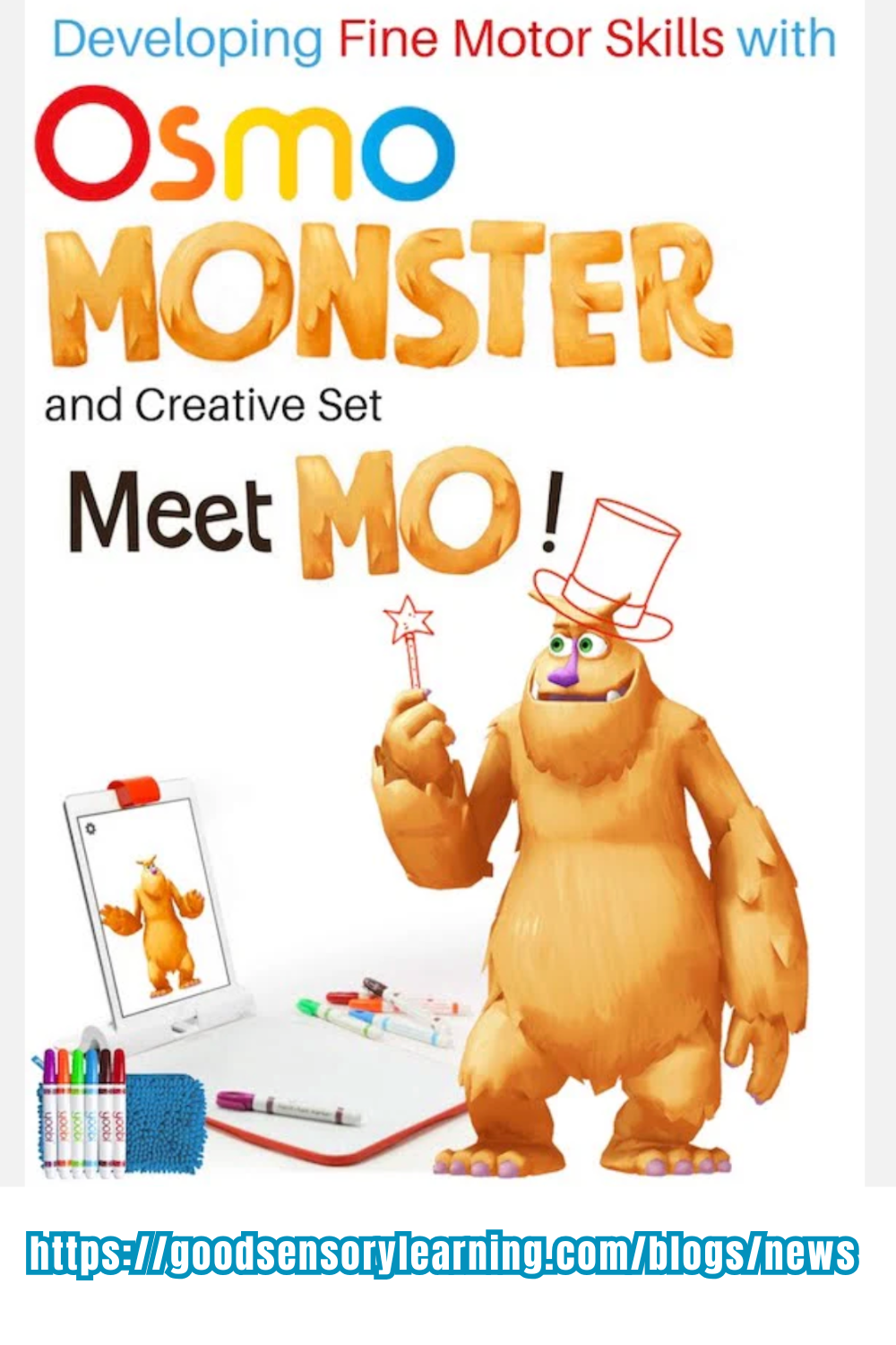Osmo Monster creative set used to develop fine motor skills through hands-on drawing and play.