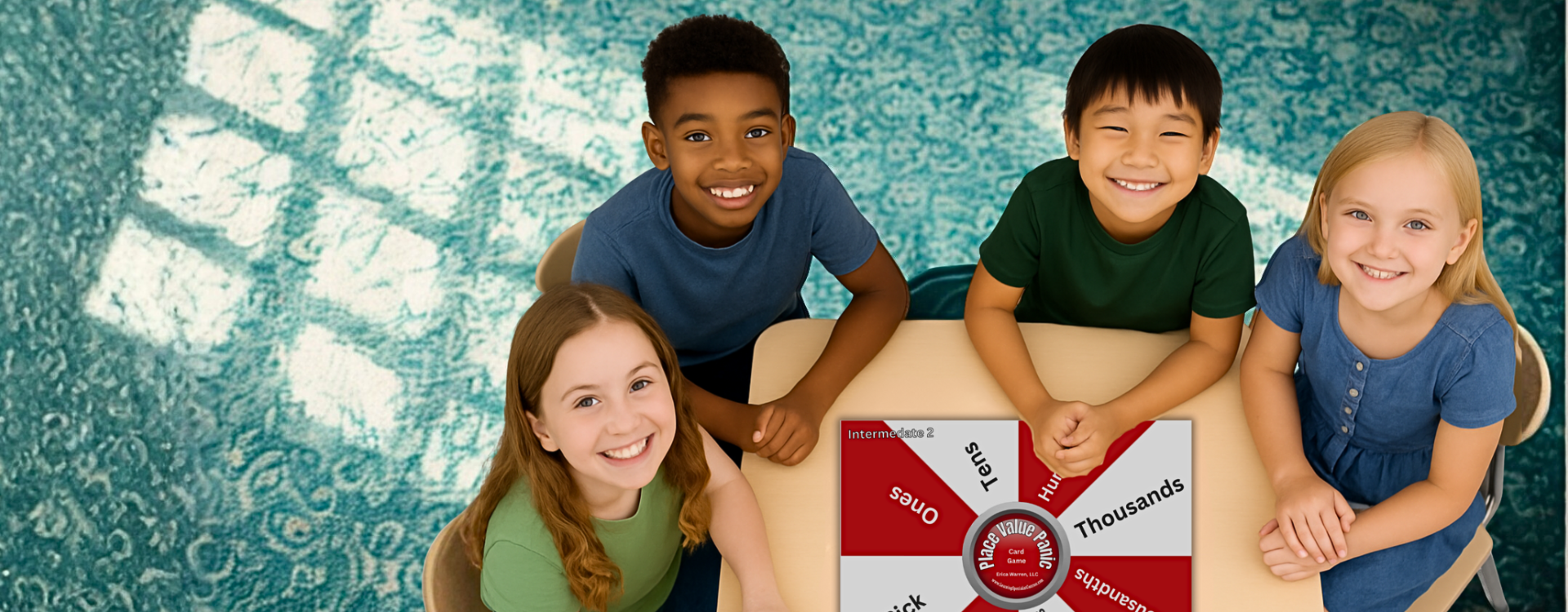 Student playing a board game