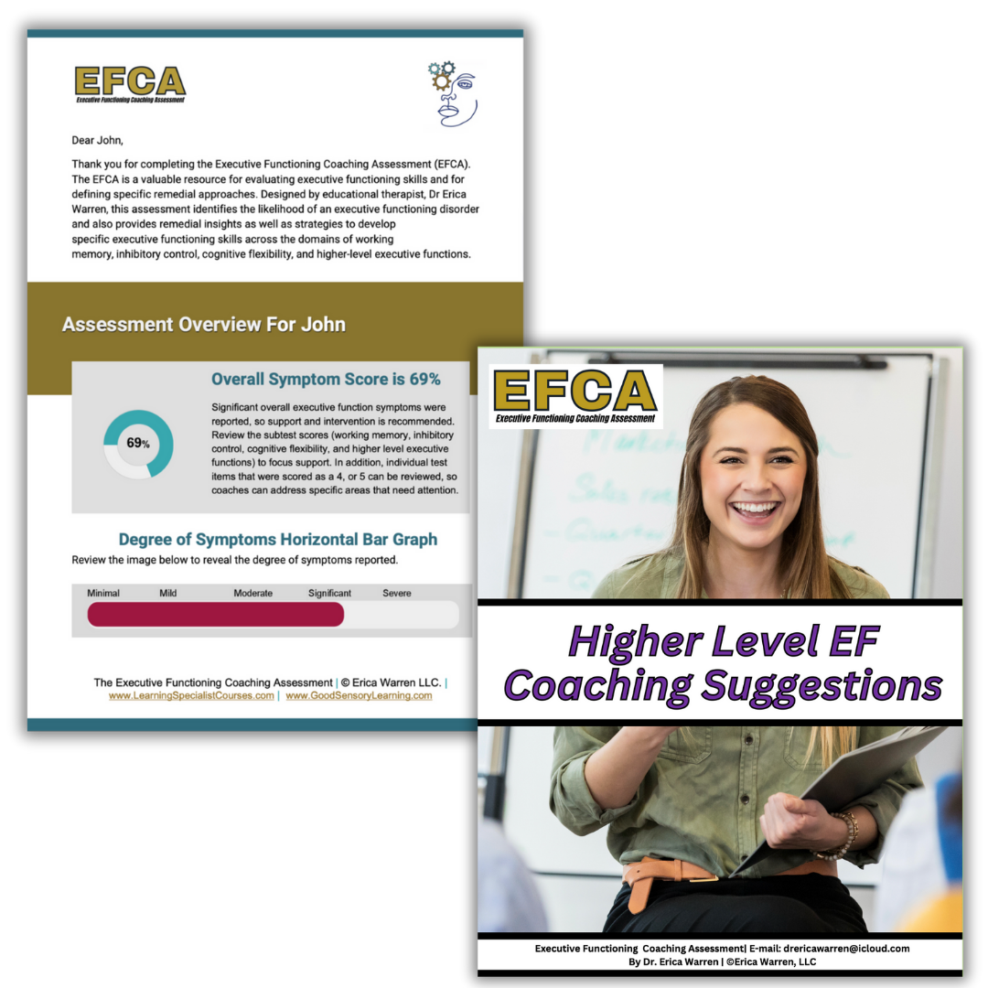 Sample report page and handout from the EFCA assessment