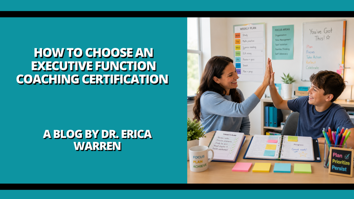 An executive functioning coach is working with a student and giving the high five.