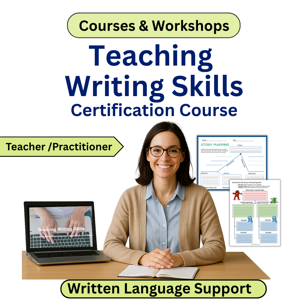 A teacher taking the online course Teaching Writing Skills and smiling with a white background