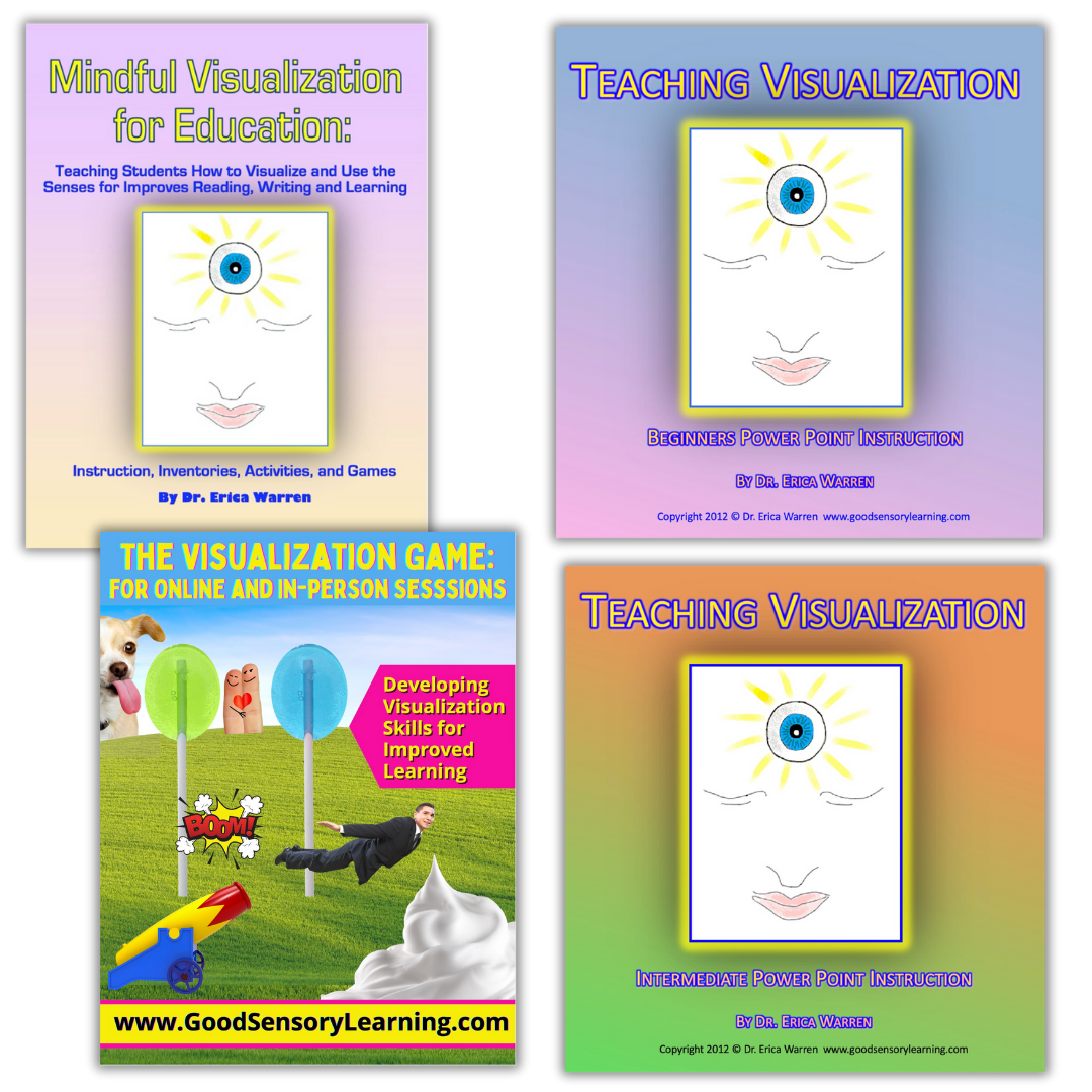 Visualization bundle by Dr. Erica Warren featuring mindful visualization instruction, teaching slides, and the Visualization Game to build mental imagery and multisensory learning skills.