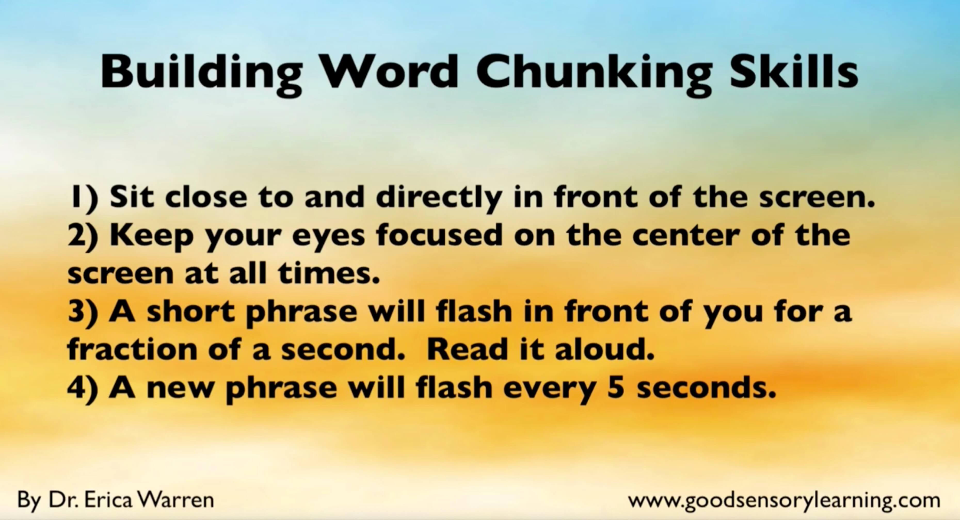 Chunking Skills Activity directions