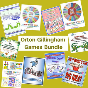Collage of all products in the Orton Gillingham Games Bundle