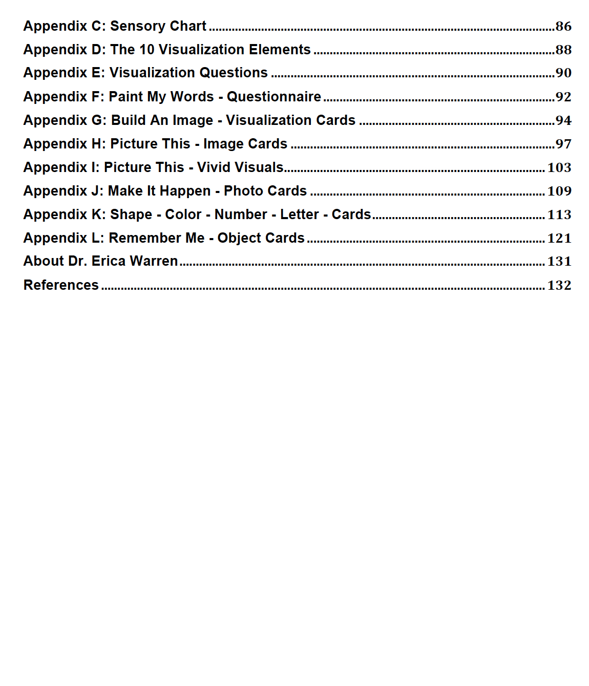 Table of contents second page for this book