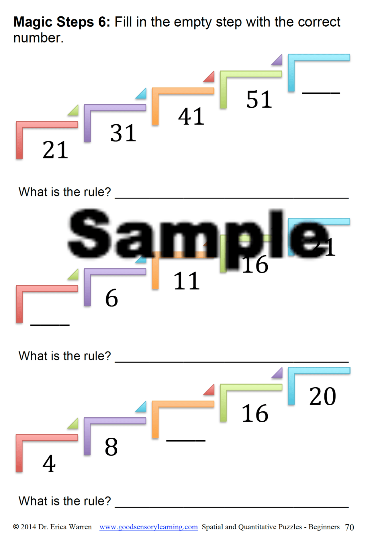 Colorful steps math sequencing activity