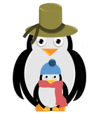 card fronts of two penguins