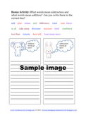 Sample Activity for adding and subtracting numbers using a ladder