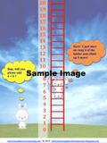 Bunnies teach a lesson of how to add and subtract by using a ladder
