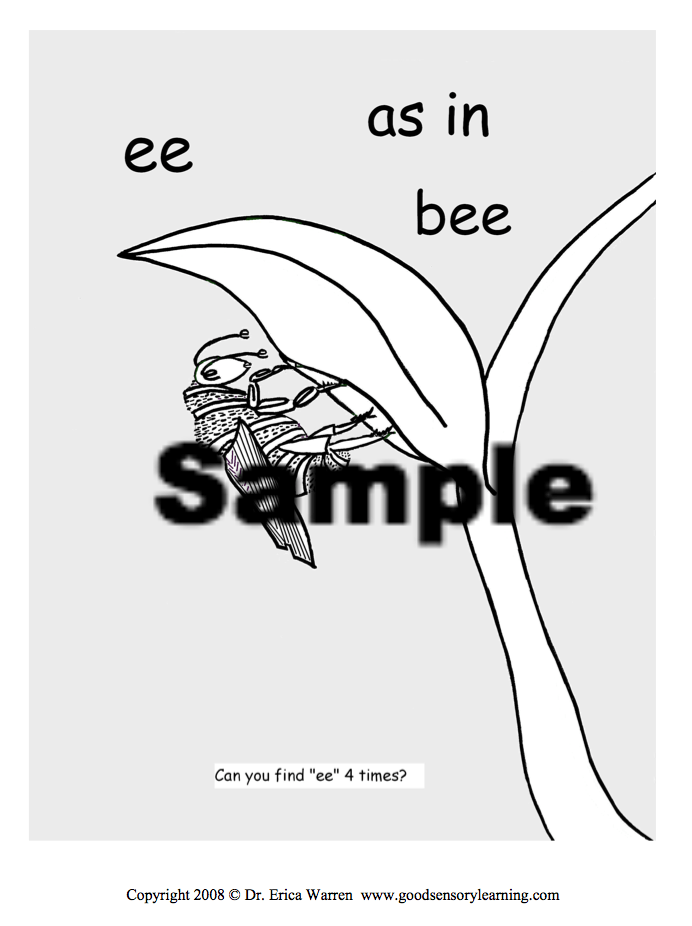 Sample Page from Vowel Combinations Made Easy of a bee