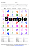 Working Memory game using the letters b, d, p, and q