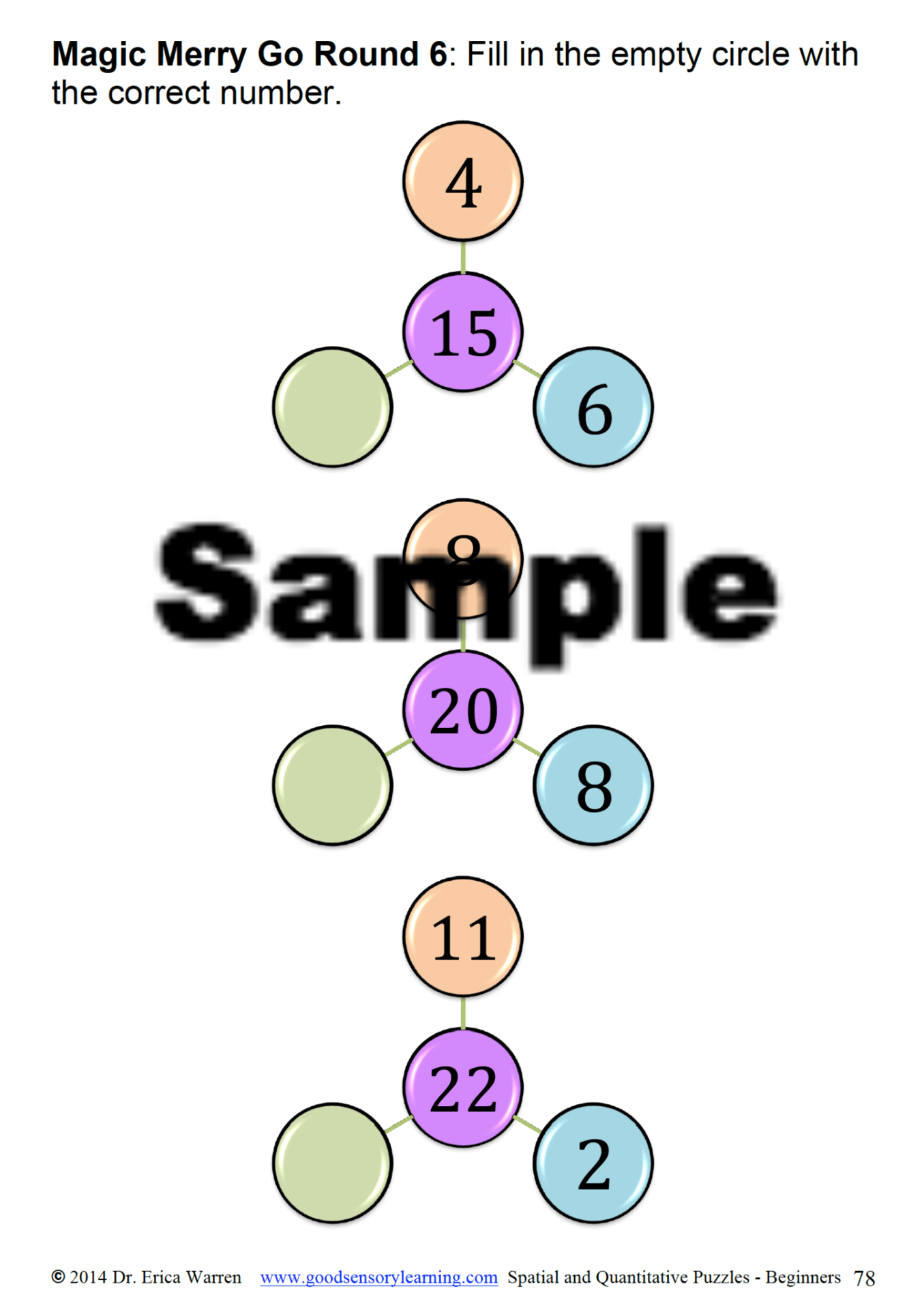 Colorful bubbles math reasoning activity