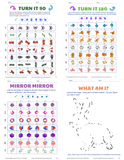 4 sample pages from visual spatial and closure activities.