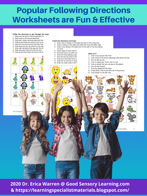 Popular Following Directions Worksheets are Fun and Effective