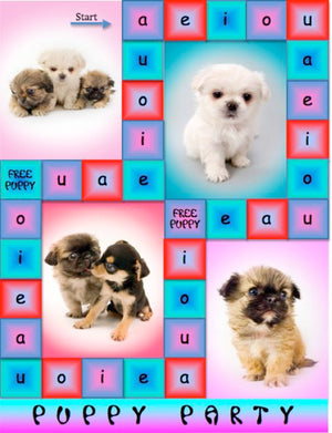Learning the Short Vowel Sounds with the Game Puppy Party