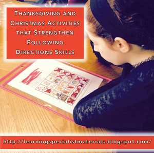 Holiday Activities that Strengthen Following Directions Skills and Freebie Offering