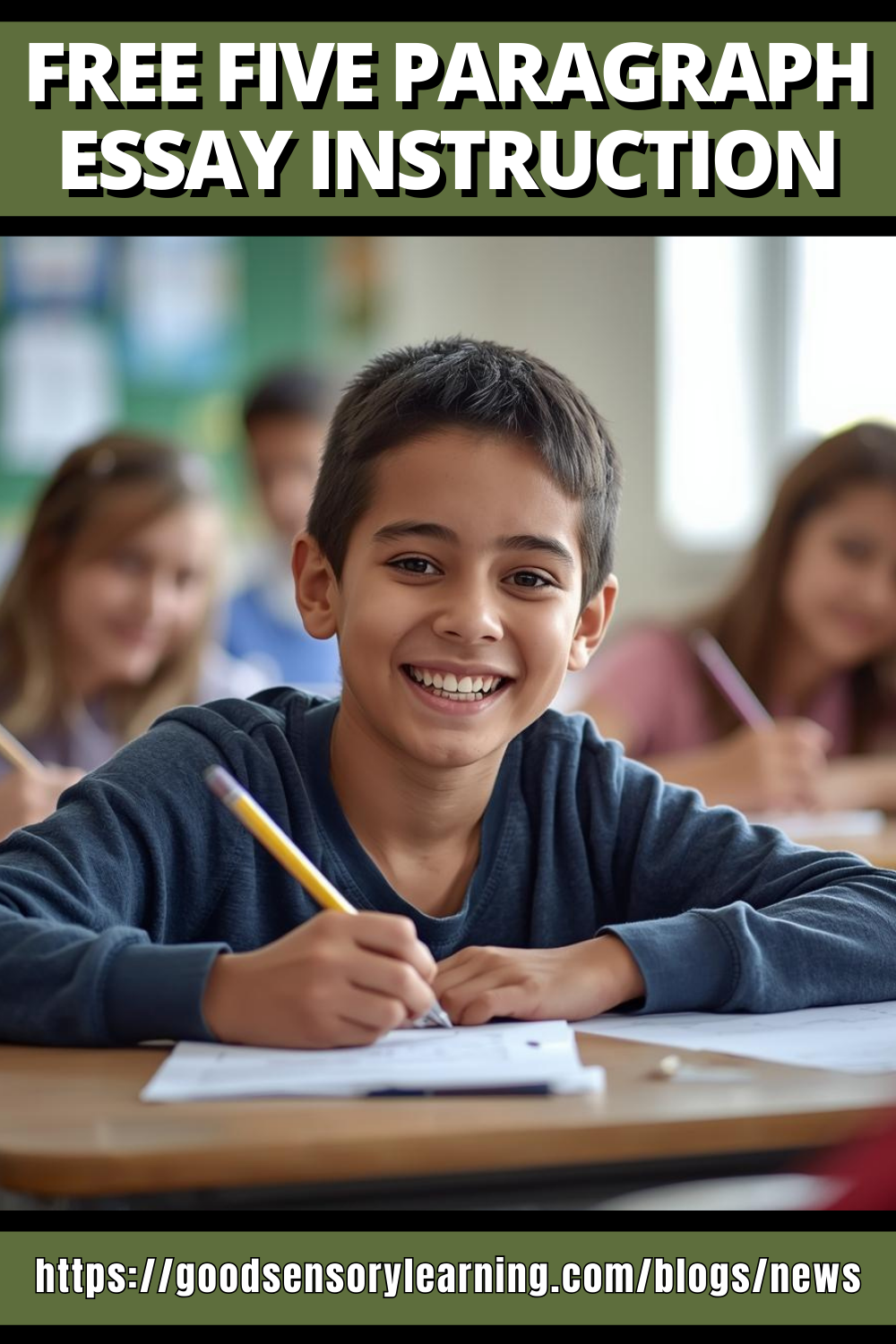 Free five paragraph essay instruction for students learning structured writing skills