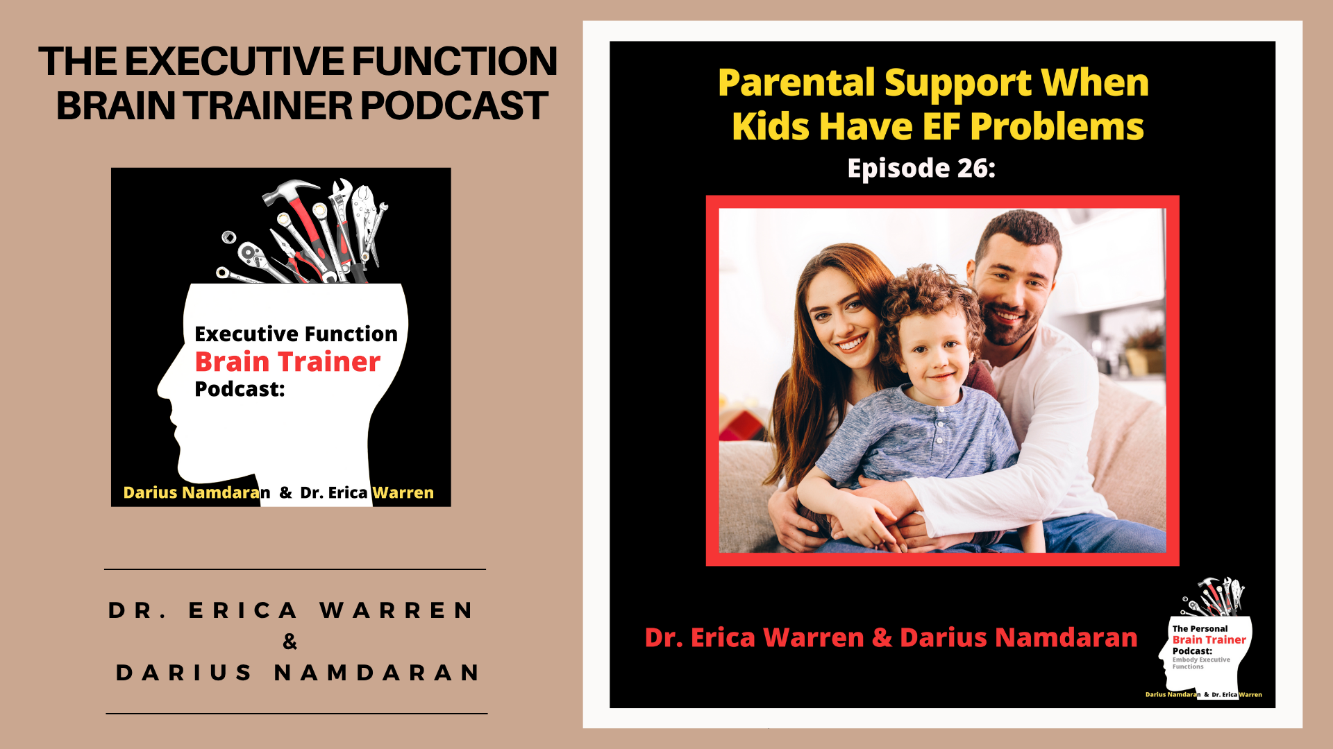 Podcast episode cover for 'Executive Function Brain Trainer' on parental support for kids with executive function challenges.