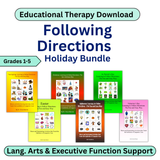 Following Directions Holiday Bundle | Seasonal Language Games