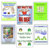 Higher-order language skills bundle featuring games and activities for abstract thinking, main ideas, inferencing, following directions, transitions, and expressive language development