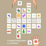 Categorizing game with visual cards and hands-on sorting activities that help students build executive functioning, concept development, and flexible thinking skills