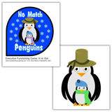 No Match Penguins executive functioning game featuring playful penguin characters that help students practice categorization, flexible thinking, and decision-making skills