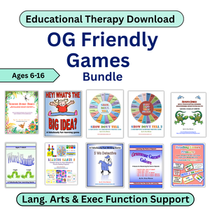 Educational therapy download bundle for ages 6-16 with various game covers.