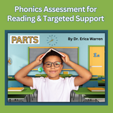 The Phonics Assessment for Reading image of smiling student with book on his head