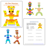 My Pet PEMDAS multisensory math resource using playful character models and hands-on activities to teach the order of operations through visual, tactile learning