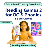 Girl holding a book with educational games for reading and phonics, on a white background.