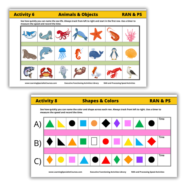 Rapid Automatic Naming & Processing Speed | Activities | Instruction