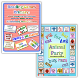 Reading Games Primary featuring Orton-Gillingham phonics board games for syllables, rhyming, blending, and sight word practice by Dr. Erica Warren