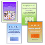 Reversing Reversals bundle showing Primary, Beginners, and Level 2 workbooks for visual discrimination, sequencing, and letter reversal support by Dr. Erica Warren