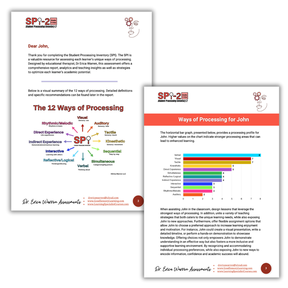 Student Processing Inventory 2 | Comprehensive Processing Report