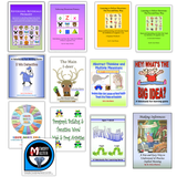 Speech and language learning bundle featuring games and activities for following directions, abstract thinking, inferencing, main ideas, transitions, and expressive language development