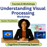 Advertisement for a 'Understanding Visual Processing' workshop with a presenter and related graphics.
