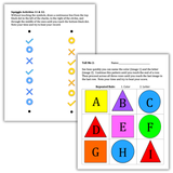 Working memory activity pages by Dr. Erica Warren featuring visual tracking, rapid naming, and rule-based tasks to strengthen attention, processing speed, and cognitive flexibility.