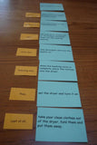 Photo of sentences and transitions being put in order