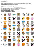 Animal Safari Activity Sample Page with color animal faces