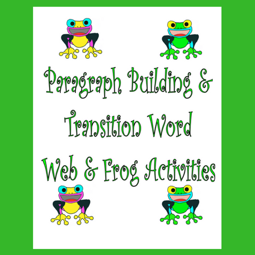 Cover of Publication Entitled Categorizing, Paragraph Building, Transitional Words Activities