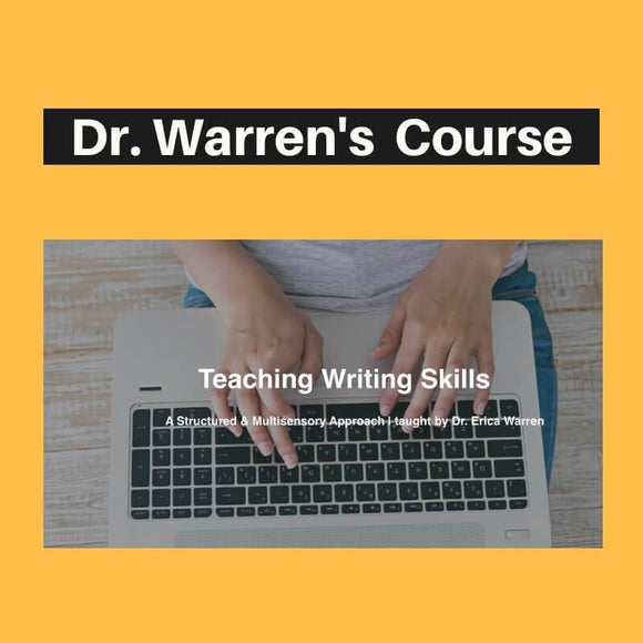 Yellow cover showing a student typing for teaching writing skills course