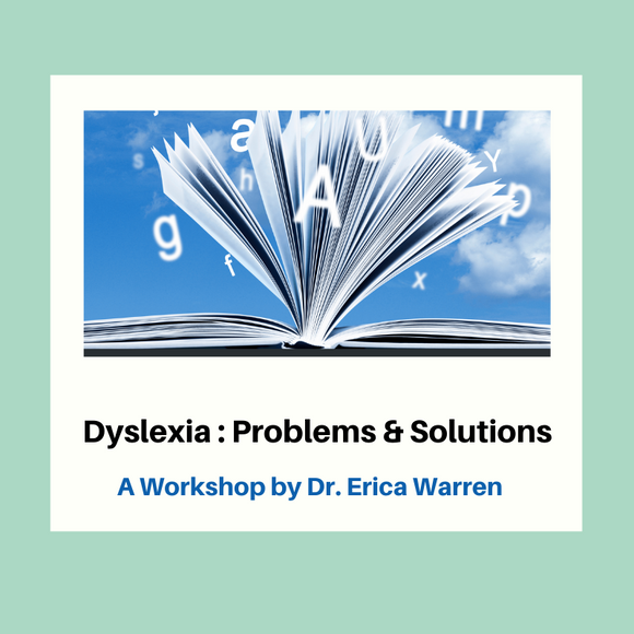 Books with flying letters image for a dyslexia workshop