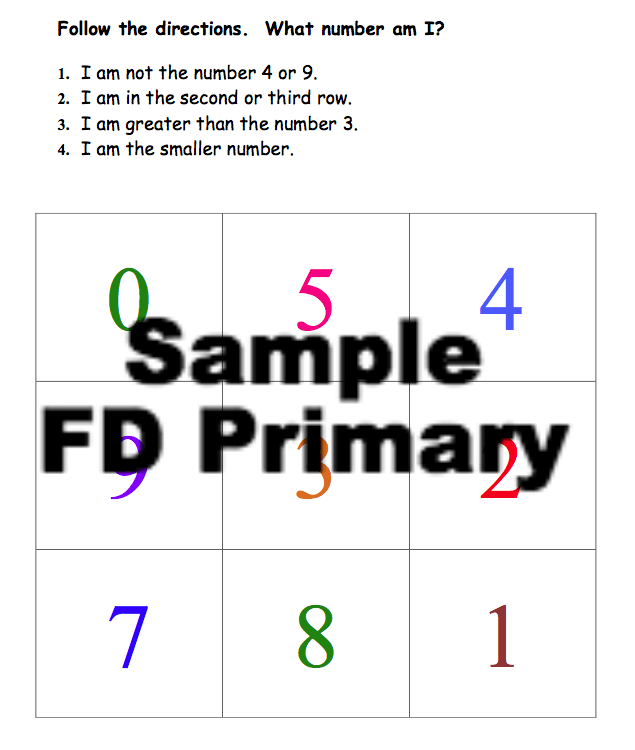 Process of elimination game for elementary following directions publication