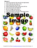 Grid of fruit on Following Directions Sample Activity