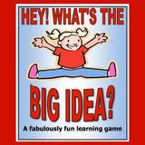 Cover of Hey, what's the big idea game shows a kid smiling and jumping