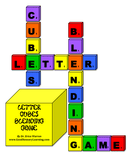 Image of letter cubes spelling words illustrating a blending game