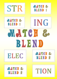 Collage of game cards for a remedial blending game