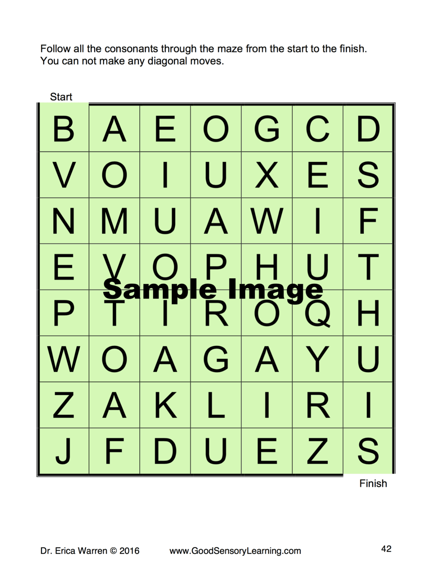 Reversing Reversals Beginners letter maze page